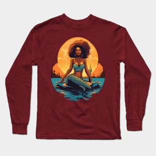 Siren of the Sea African American Mermaid Long Sleeve T-Shirt